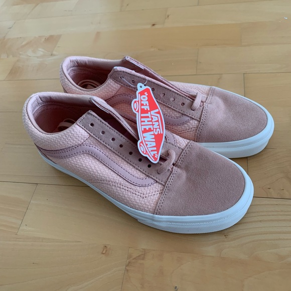 NWT Vans Woven Check Old Skool Sneakers Pink Sz 9 - Picture 1 of 3